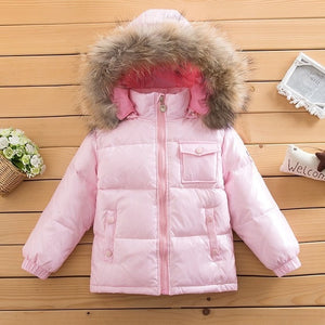 White duck down jackets for baby girl