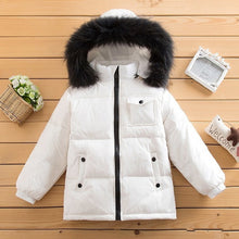 Load image into Gallery viewer, White duck down jackets for baby girl