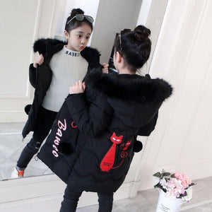 Thick Windproof Girl Winter Jackets For Girls